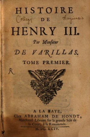 Histoire De Henry III.. 1
