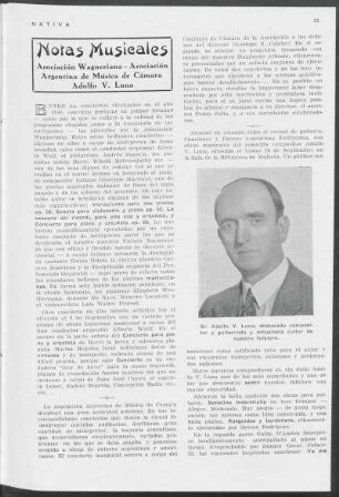Notas músicales - Asociación Wagneriana - Asociación Argentina de Música de Cámara Adolfo V. Luna