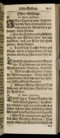 Oster-Gesänge. - Aufs Fest der Heil. Dreyfaltigkeit.