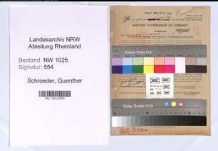 Entnazifizierung Guenther Schroeder , geb. 25.07.1910 (Ingenieur)