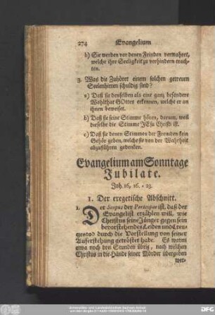 Evangelium am Sonntage Jubilate. Joh. 16, 16. - 23.