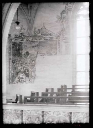 Stadtkirche; Wandbild, Martyrium der Heiligen Katharina