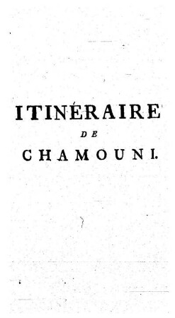 ITINÉRAIRE DE CHAMOUNI. DÉDICACE