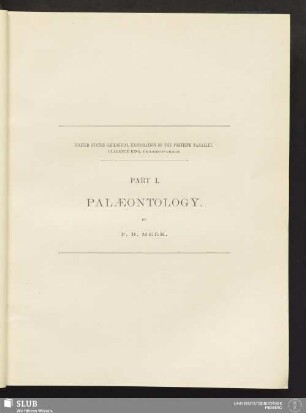 Part I. Palaeontology