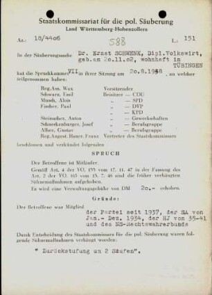 Schwenk, Ernst, Dr.