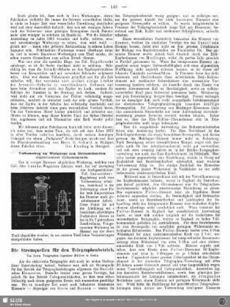 Die Stromquellen für den Telegraphenbetrieb