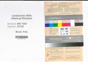 Entnazifizierung Fritz Vom Bruch, geb. 07.02.1907 (Angest.)