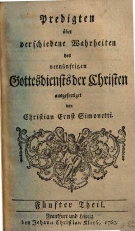 Predigten über verschiedene Wahrheiten des vernünftigen Gottesdiensts der Christen, 5