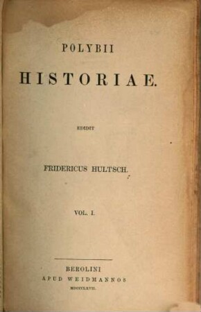 Polybii historiae, 1