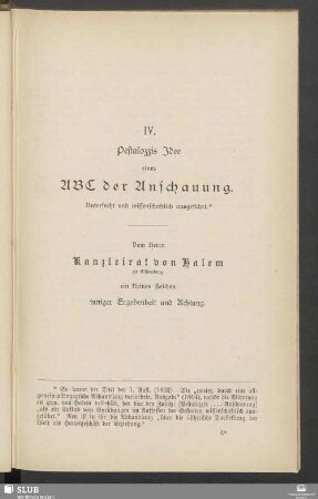 IV. Pestalozzis Idee eines ABC der Anschauung. Untersucht und wissenschaftlich ausgeführt