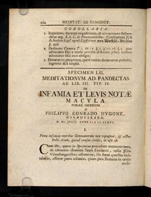 564-574, 52. De Infamia & levis notae macula