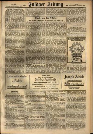 Zweite Ausgabe vom Sonntag, den 09. September 1928.