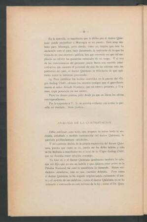 Análisis de la contestación