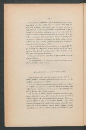 Análisis de la contestación