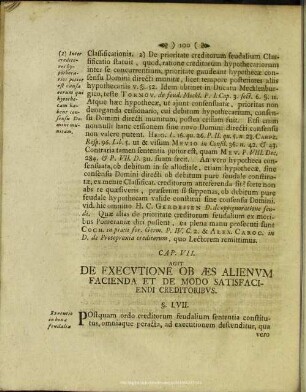 Cap. VII. Agit De Executione Ob Aes Alienum Facienda Et De Modo Satisfaciendi Creditoribus
