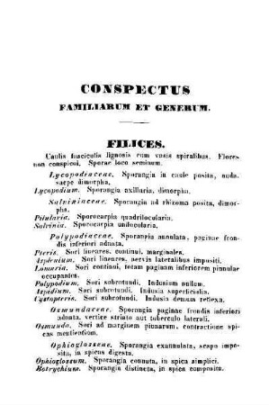 Conspectus familiarum et generum