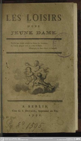 Les Loisirs D'Une Jeune Dame