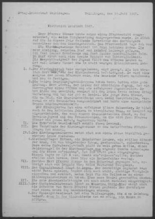 Neustadt: Visitationsbericht mit Pfarrbericht 1947