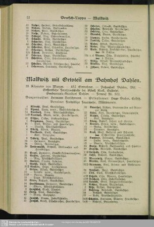 Malkwitz mit Ortsteil am Bahnhof Dahlen