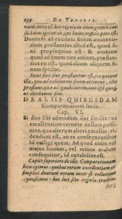 De Aliis Quibusdam Comparationum locis. Cap. VI.