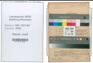 Entnazifizierung Josef Menzel , geb. 06.05.1902 (Lehrer)