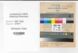 Entnazifizierung Peter Wichterich , geb. 02.06.1918 (Vermessungssekretaer)