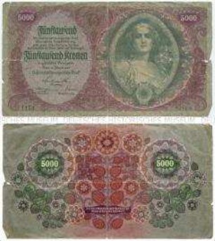 Banknote, 5000 Kronen