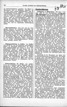 Heilfürsorge in Württemberg [Sozialversicherung]