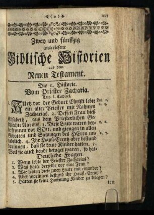 Zwey und fünffzig auserlesene Biblische Historien aus dem Neuen Testament