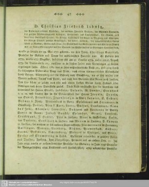 D. Christian Friedrich Ludwig ...