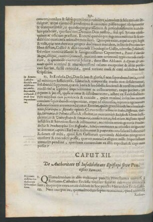 Caput XII. De Authoritate & Infallibilitate Episcopi sive Pontificis Romani.