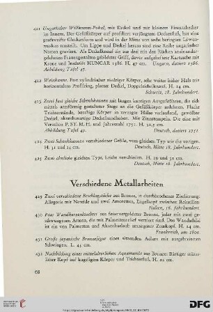Verschiedene Metallarbeiten (Nr. 429-437)