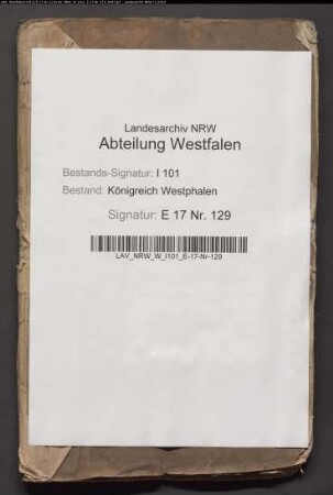 Aufhebung des Domkapitels Paderborn; Besitzergreifung des Vermögens