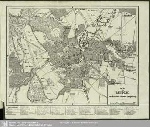 Plan von Leipzig und dessen nächster Umgebung