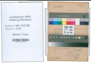 Entnazifizierung Franz Berenz , geb. 18.04.1912 (Handwerker)