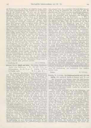 143-144 [Rezension] Bezzel, Hermann, Dienst und Opfer. Ein Jahrgang Epistelpredigten (Alte Perikopen). 1. Bd.: Die festliche Hälfte des Kirchenjahres