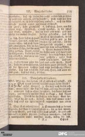 III. Neujahrslieder.