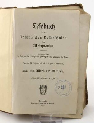 Lesebuch für die katholischen Volksschulen der Rheinprovinz
