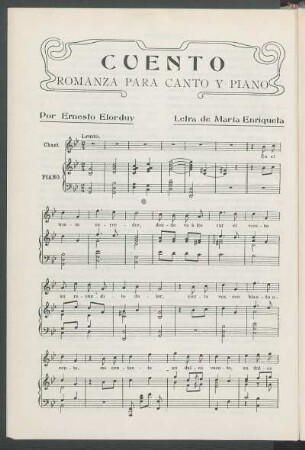 Cuenta : Romanza para canto y plano
