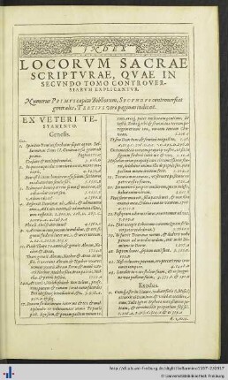 Index Locorum Sacrae.