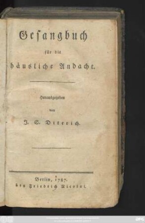 Gesangbuch für die häusliche Andacht