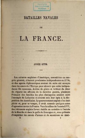 Batailles navales de la France : Publ. par P[rosper-Jean] Levot, 2