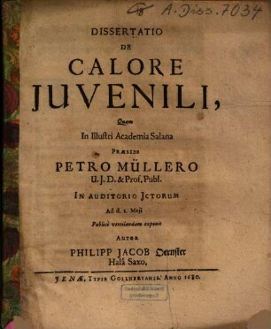 Dissertatio de calore iuvenili