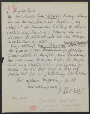 Brief an B. Schott's Söhne : 26.01.1925
