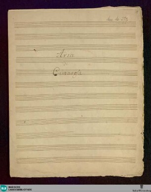 Gli Orazi ed i Curiazi. Excerpts. Arr - Don Mus.Ms. 277 : V, pf