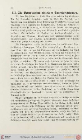III. Die Bevorzugung einzelner Spareinrichtungen