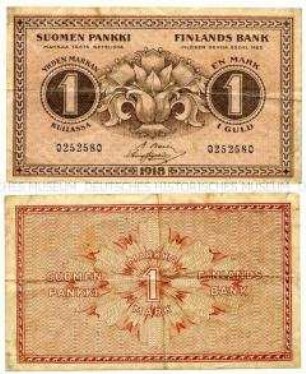 Finnland, Banknote, 1 Markka