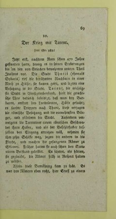 10. Der Krieg mit Tarent