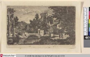 [Antike Ruinen; Antique ruines, two columns left]