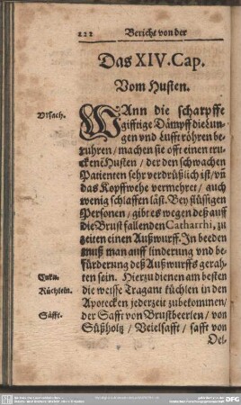 Das XVI. Cap. Vom Husten